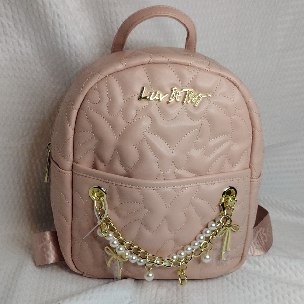Betsey Johnson Blush Pink Quilted Mini Backpack NwT